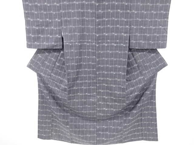 JAPANESE KIMONO / VINTAGE KIMONO / SILK / TSUMUGI / WOVEN GRID